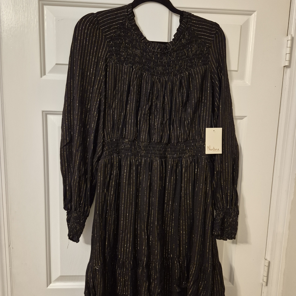 Westbound Black Dress with Gold Accents